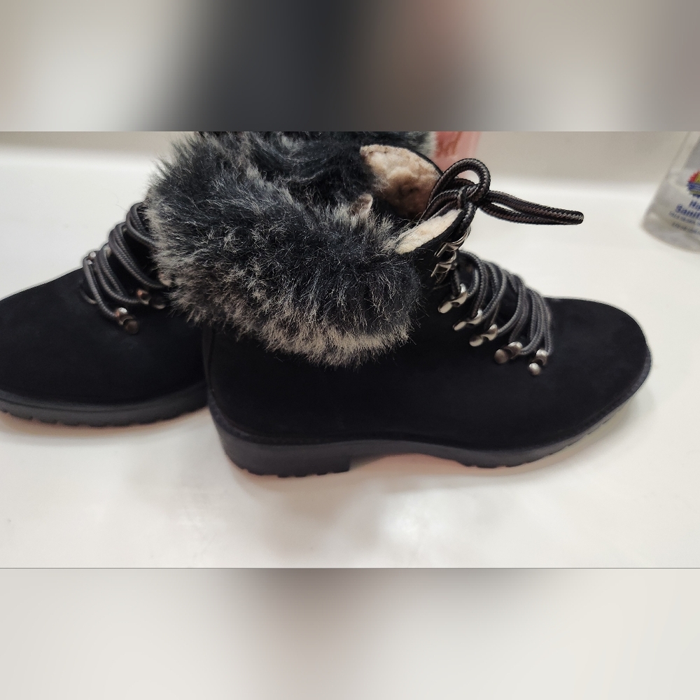 Women's Aaron Faux Fur Tipped Lace Up Winter Boots - Merona - Picture 2 of 6